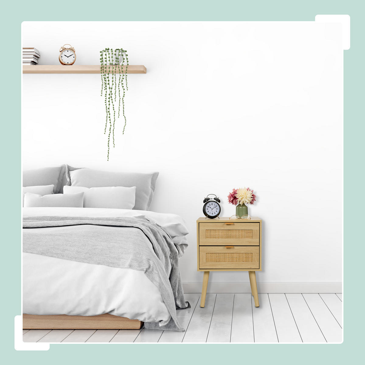 NACHTTISCH - Hellbraun, Holz/Holzwerkstoff (40/55/41.5cm) - Relaxdays