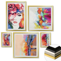WANDBILDER 5er Set - 50x50 cm & 20x30 cm & 40x60 cm Goldrahmen - Italienische Flüsse, Hügel, Straße - Goldfarben, Kunststoff (40/60cm) - ArtPrintCave