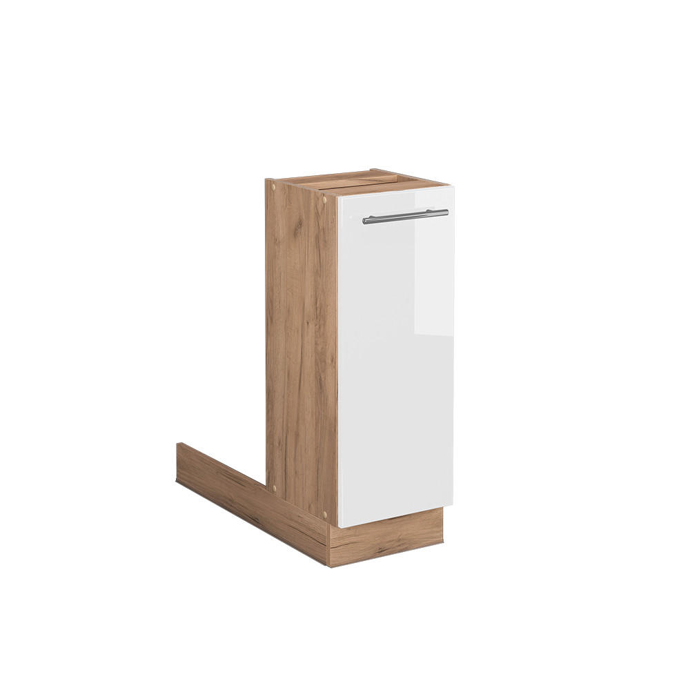 KÜCHENINSEL Fame-Line Weiß Hochglanz 30 cm ohne AP - Weiß Hochglanz/Eiche Wotan, Holzwerkstoff (30/82/70cm) - Vicco