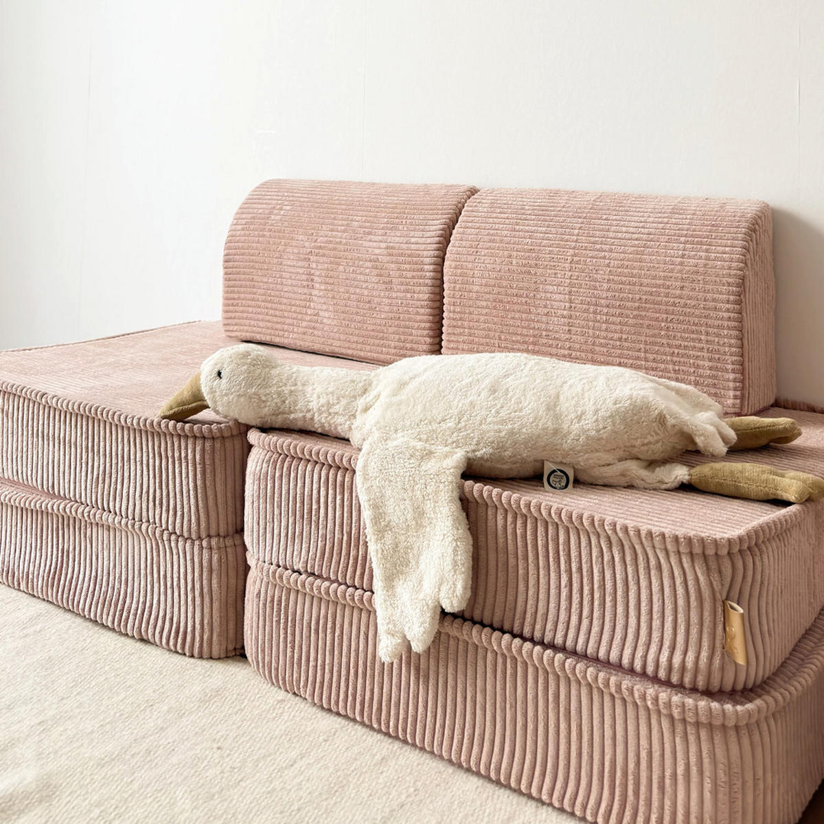 KINDERSOFA AESTHETIC 120 cm Cord Rosa 4 Stk - Rosa, Textil (60/12.5/120cm) - MeowBaby