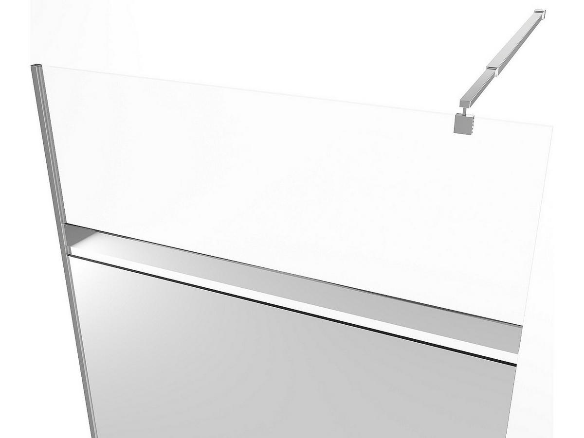 DUSCHWAND mit Spiegeleffekt für begehbare Duschen - 120 x 200 cm - ZENADO - Silberfarben, Glas (120/200cm) - Vente-Unique