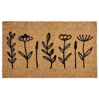 FUSSMATTE Naturfarben 40/60 cm Blume Kokosfasern Agiak - Naturfarben, Textil (40/60cm) - Beliani