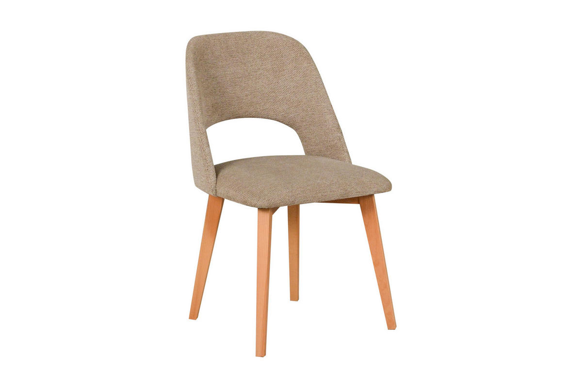 ESSZIMMERSTUHL 4x "MONTI 4", natür buche, aragon 20 - Birkefarben/Grau, Holz (43/83/40cm) - Leaf Design