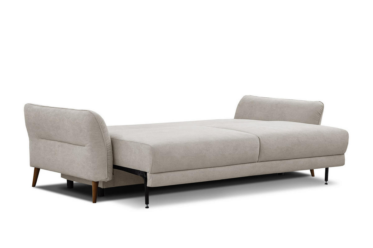 SOFA FIGARI 3-Sitzer mit Schlaffunktion, beige - Beige/Braun, Holz/Textil (232/90/107cm) - Courtois Laville