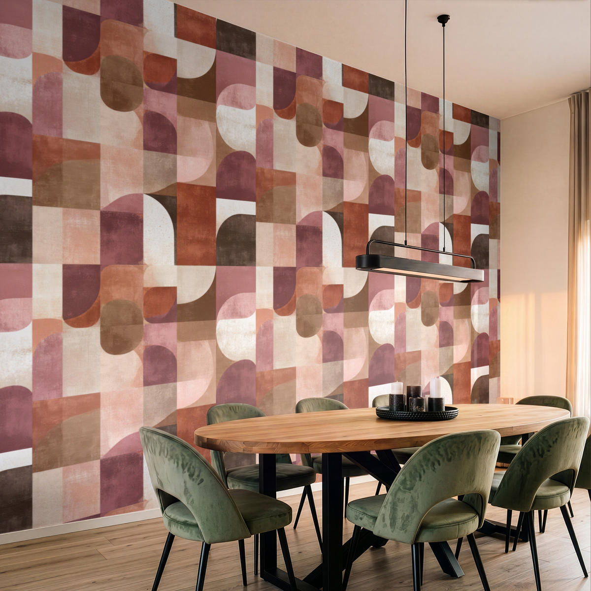 TAPETE - Geometrie - Modern - Retro - 400x300 cm - Multicolor, Papier (400/300cm) - OnlyWow