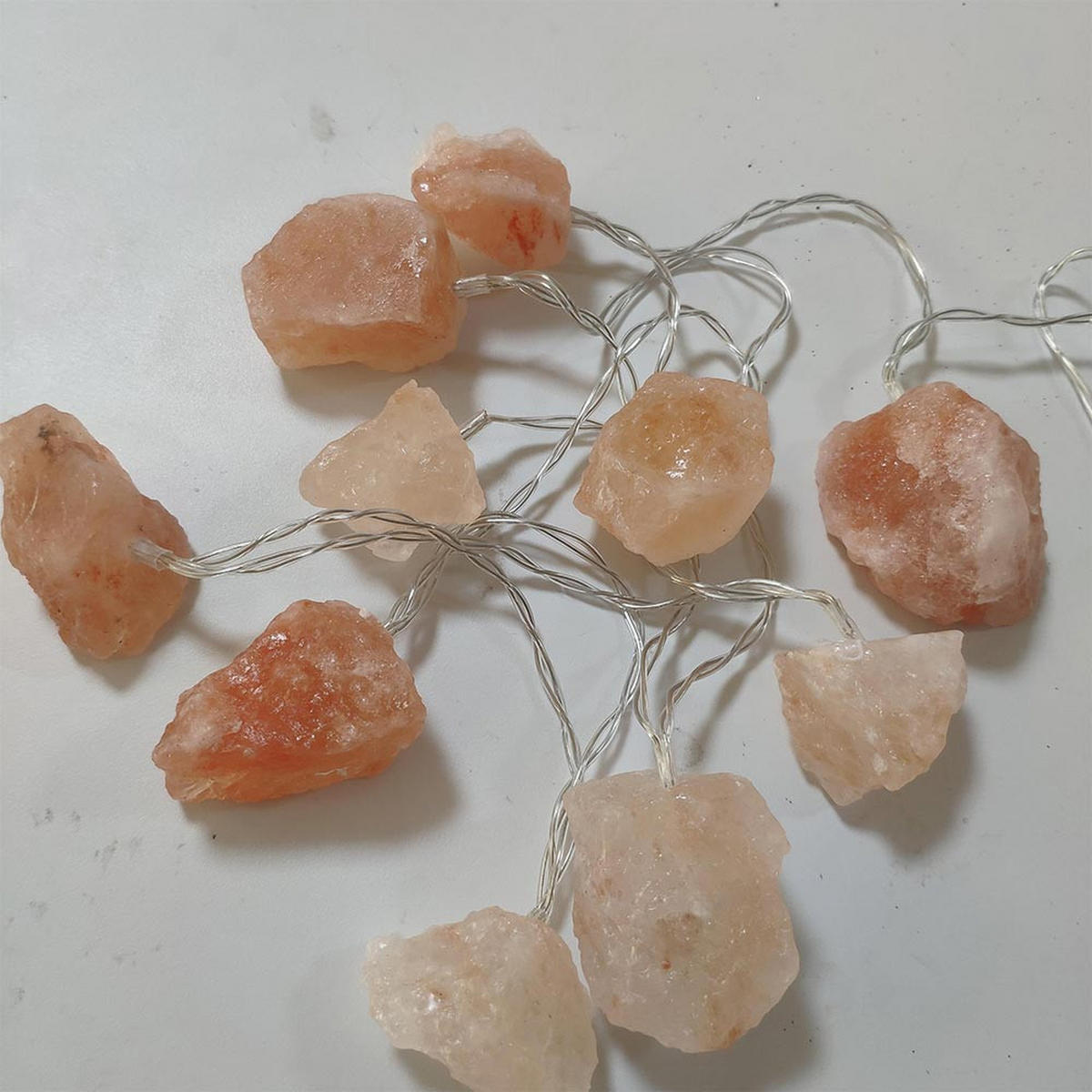 LED LICHTERKETTE Salzkristalle Rosa - Rosa, Kunststoff (165/4/4cm) - Globo Lighting