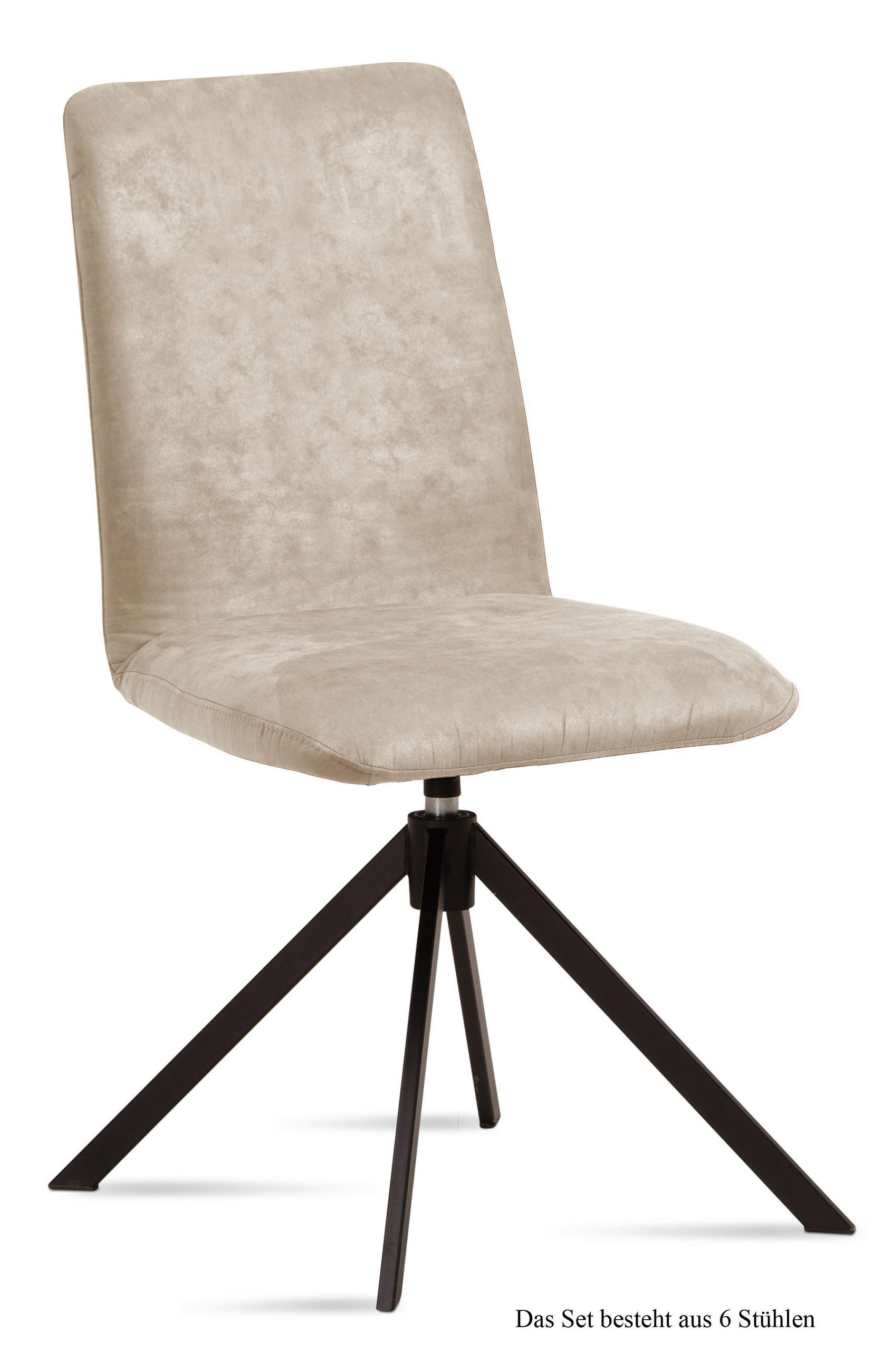 ESSZIMMERSTUHL drehbar (6er-Set) Deanne 47x92x60 Schwarz/Natur - Schwarz/Naturfarben, Kunststoff (60/92/47cm) - 58aufmkessel