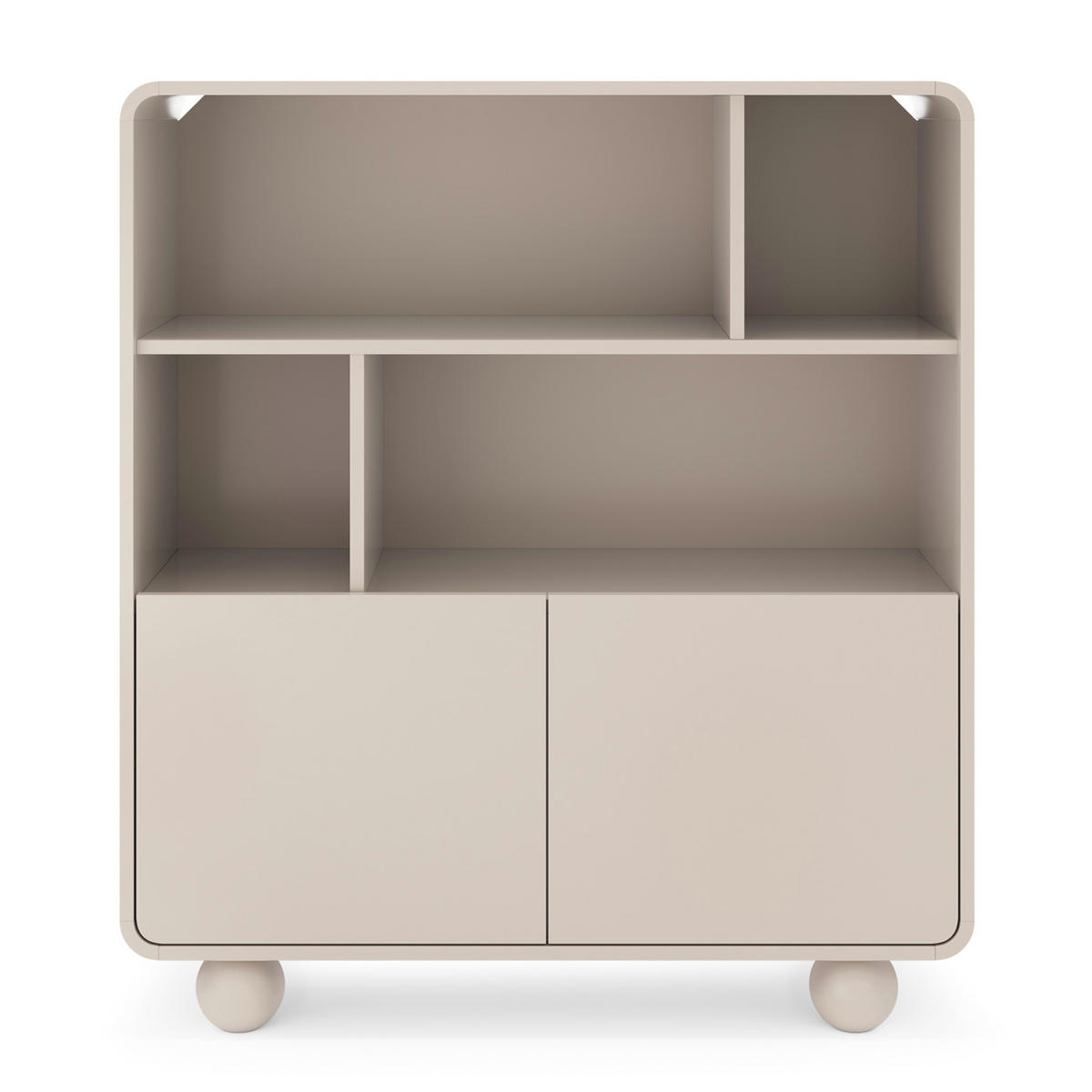 BÜCHERREGAL KAMLOOPS REG1-2D Abgerundeter Korpus, Kaschmir - Kaschmir, Holz/Holzwerkstoff (108/121/39cm) - Komodee