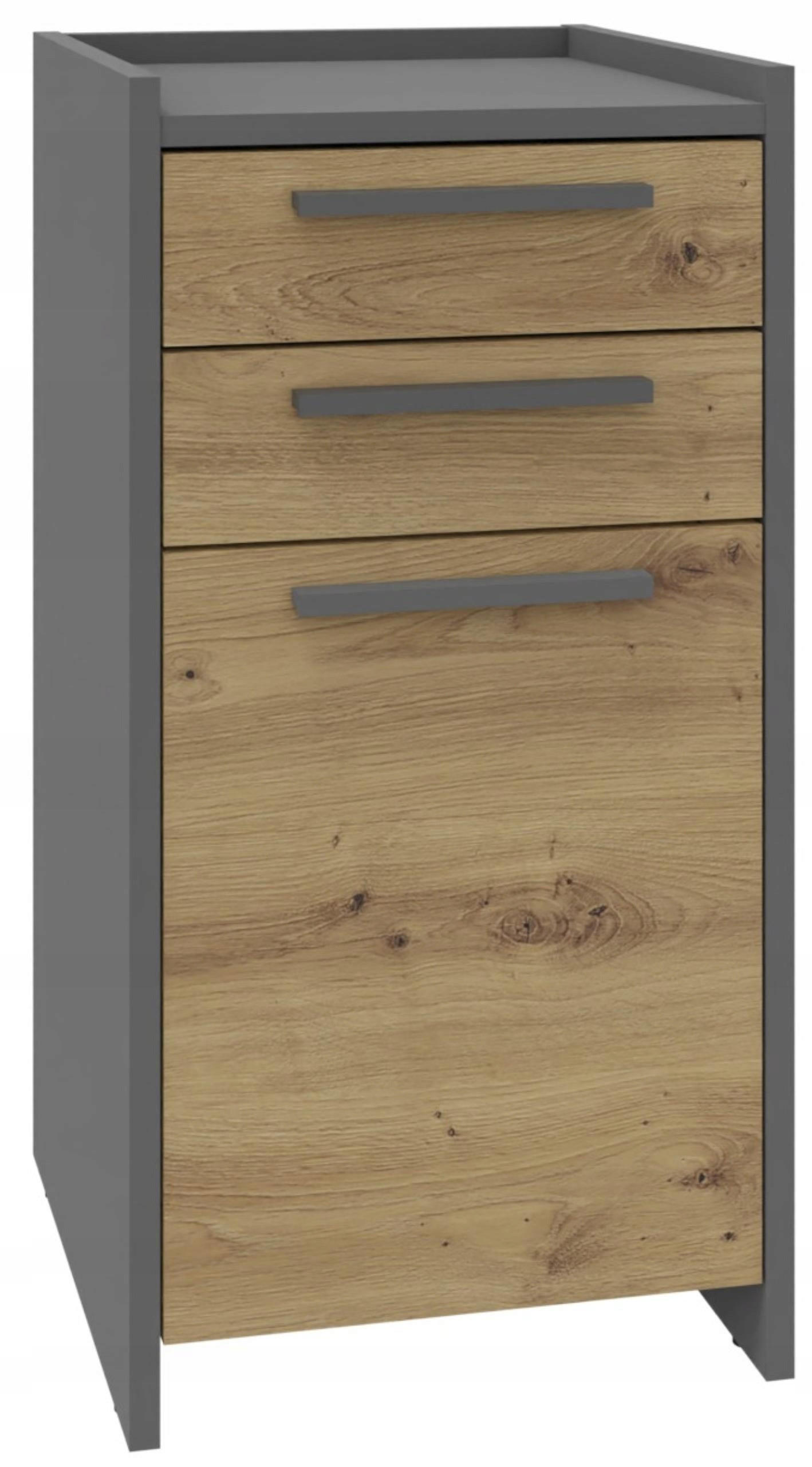 KOMMODE ALTIVO 1D2SN Anthrazit-Artisan Eiche 36/35,6/70,4 cm - Anthrazit/Eiche Artisan, Holzwerkstoff (36/70.4/35.6cm) - Matkam Möbel