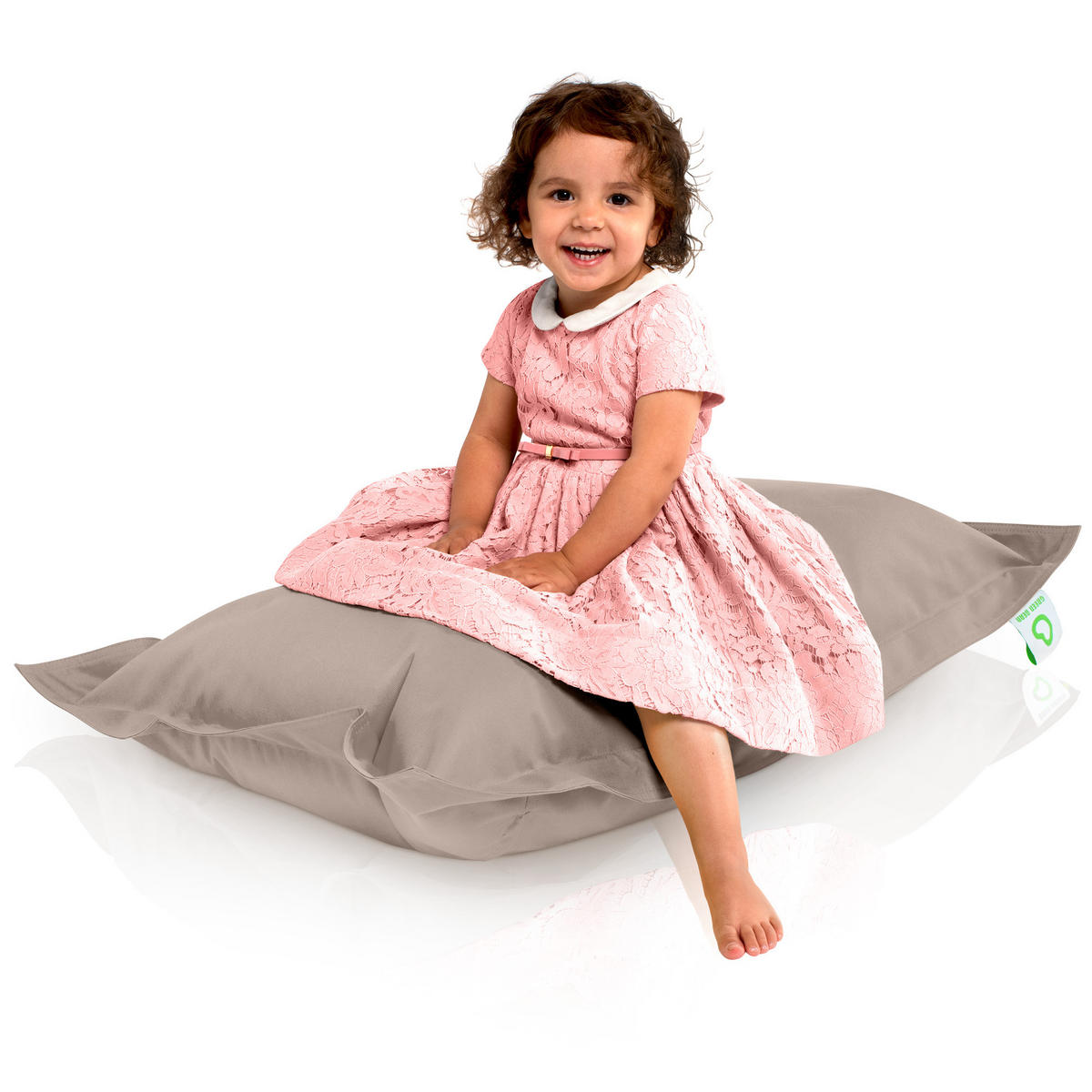 KINDER-SITZSACK 70x100cm - 70 Liter - Beige/Grau, Textil (70/10/100cm) - Green Bean