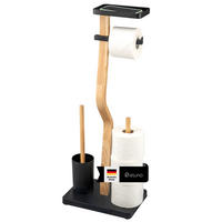 STAND-WC-GARNITUR 4IN1, schwarz - Schwarz, Holz (30/80/20cm) - eluno