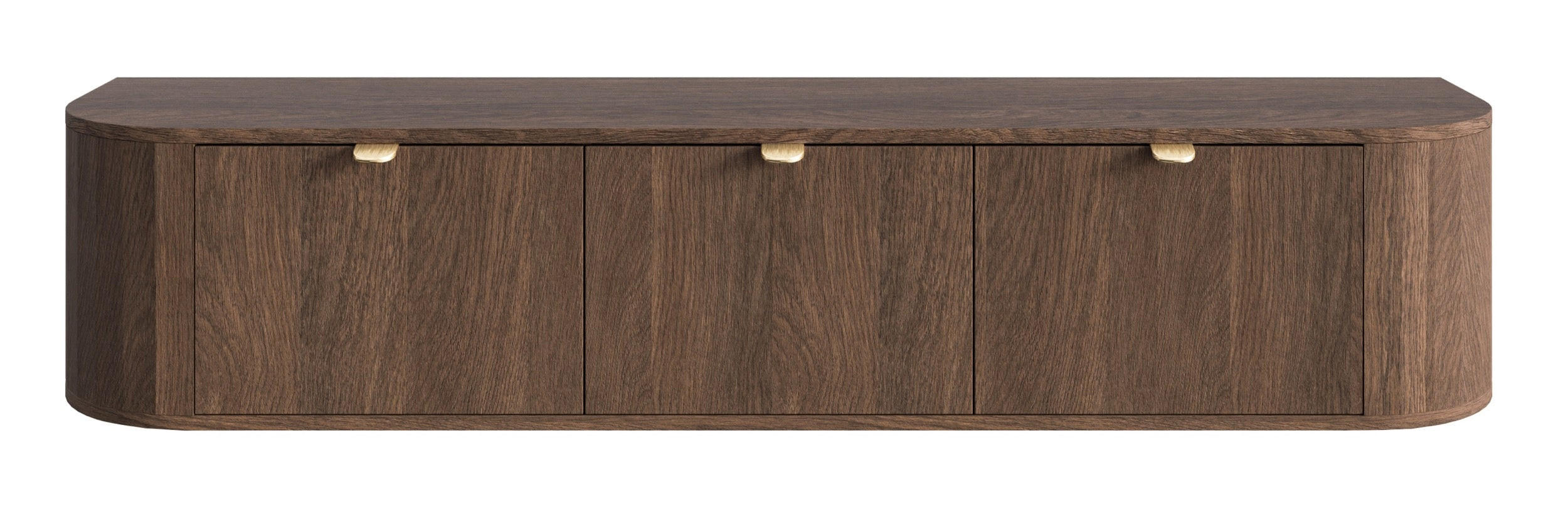 TV stolek Coru, dub, 175 cm - tmavě hnědá, kov/kompozitní dřevo (175.4/35/39.1cm) - Selsey
