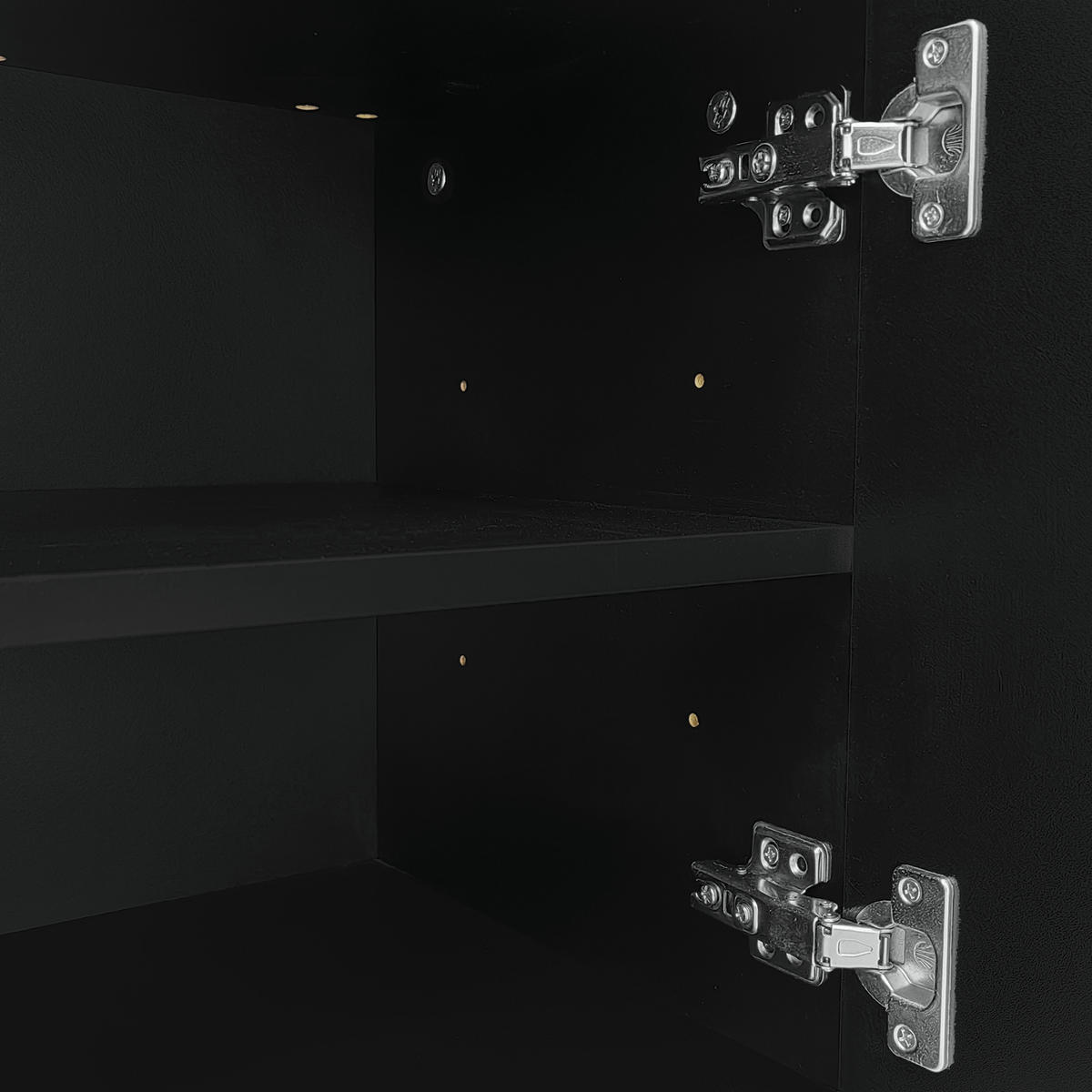 IN Schwarz Kleiderschrank-Set mit Schuhbank und Kissen, Schubladen und Türen, B60.5/T35.2/H180.5cm und B83/T35/H101cm - Goldfarben/Schwarz, Holzwerkstoff/Metall (60.5/180.5/35.2cm) - STILVORA