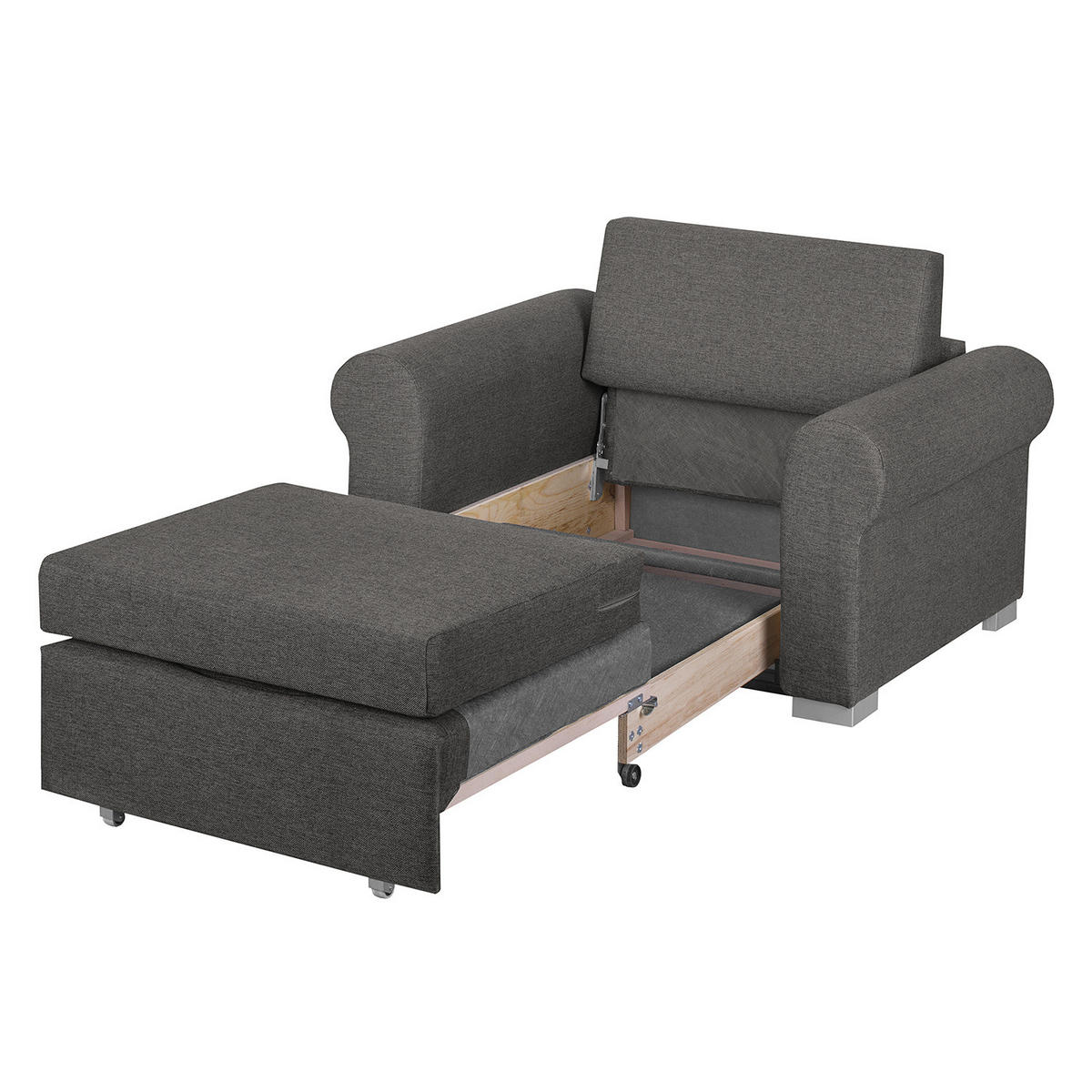 SCHLAFSOFA mit Husse - Silberfarben/Grau, Textil (125/90/90cm) - home24