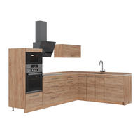 KUHINJA U OBLIKU SLOVA L Fame-Line, Hrast zlatnog tona/Hrast zlatnog tona, 287 x 207 cm, RP Hrast - hrast medunac, drvni materijal (287/153.6/60cm) - Vicco