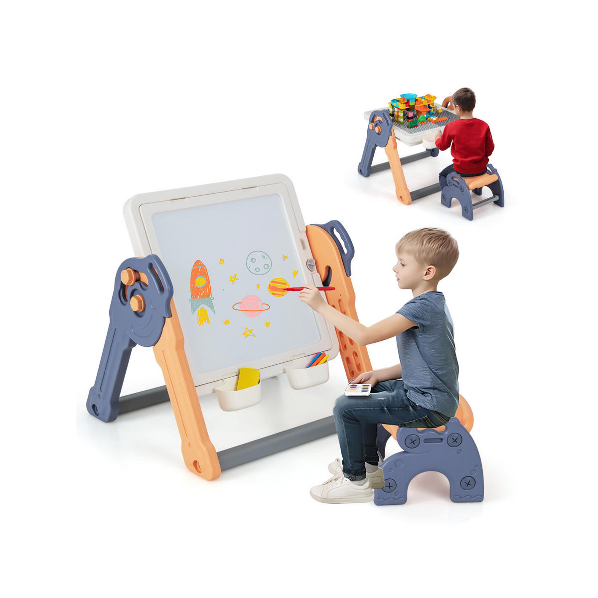 KINDERTISCH Mehrfarbig - Multicolor, Kunststoff (58/55/84cm) - COSTWAY