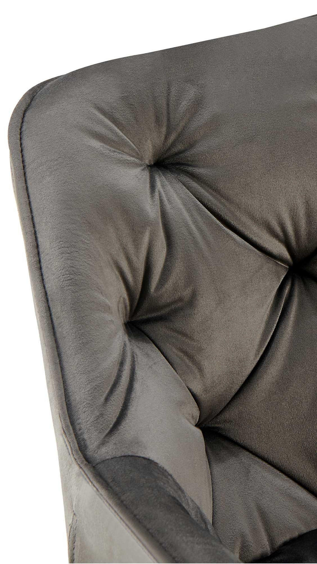 ARMLEHNENSTUHL Samt anthrazit - Anthrazit/Schwarz, Textil/Metall (58/83/62cm) - CLP