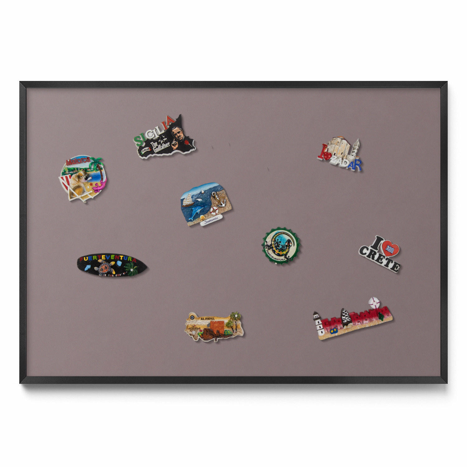 MAGNETTAFEL 100x70 cm Schwarzer Rahmen Hellbraun - Kastanienfarben, Metall (100/70/0.4cm) - TULUP