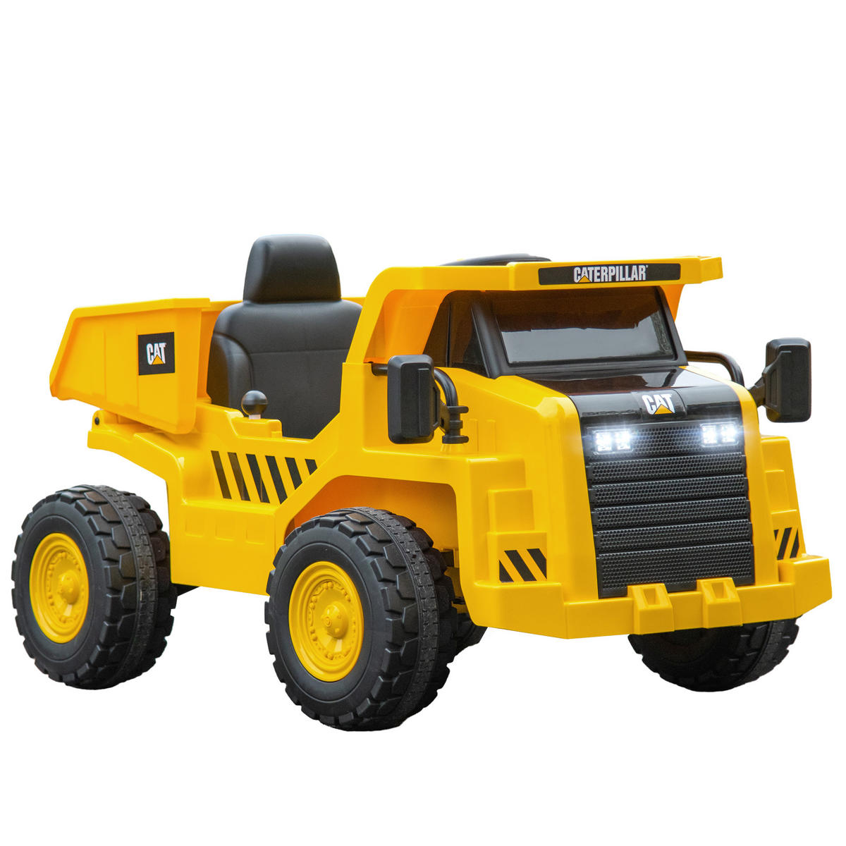 ELEKTRO-KINDERBAGGER DE-06198 Caterpillar lizenziert mit Fernsteuerung und Kipplaster Gelb - Gelb, Kunststoff/Metall (110/70.5/61.5cm) - ComfortXL