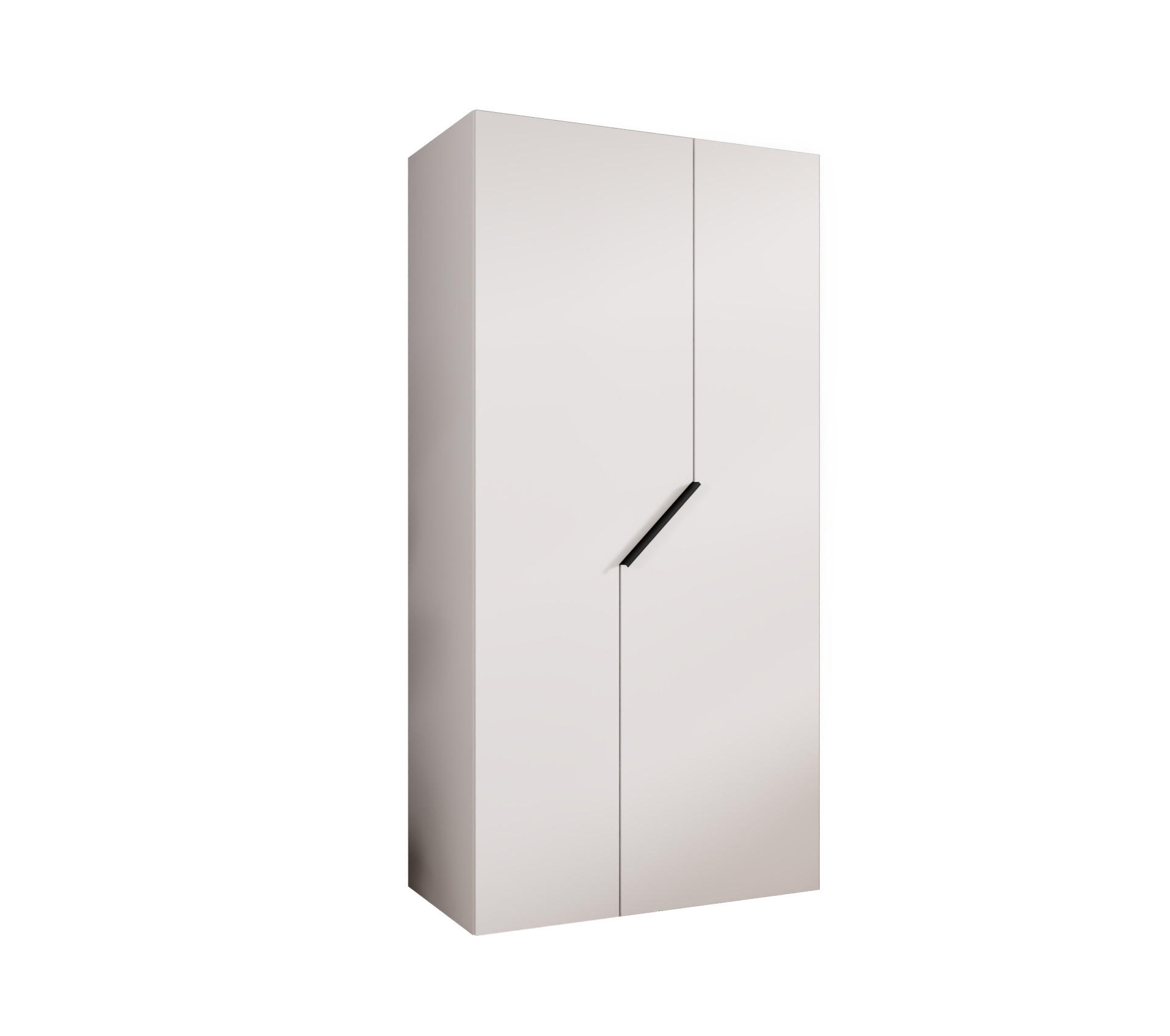 DREHTÜRENSCHRANK 202/100/52 2-türig - Schwarz/Weiß, Holz/Metall (100/202/52cm) - Abiks Möbel