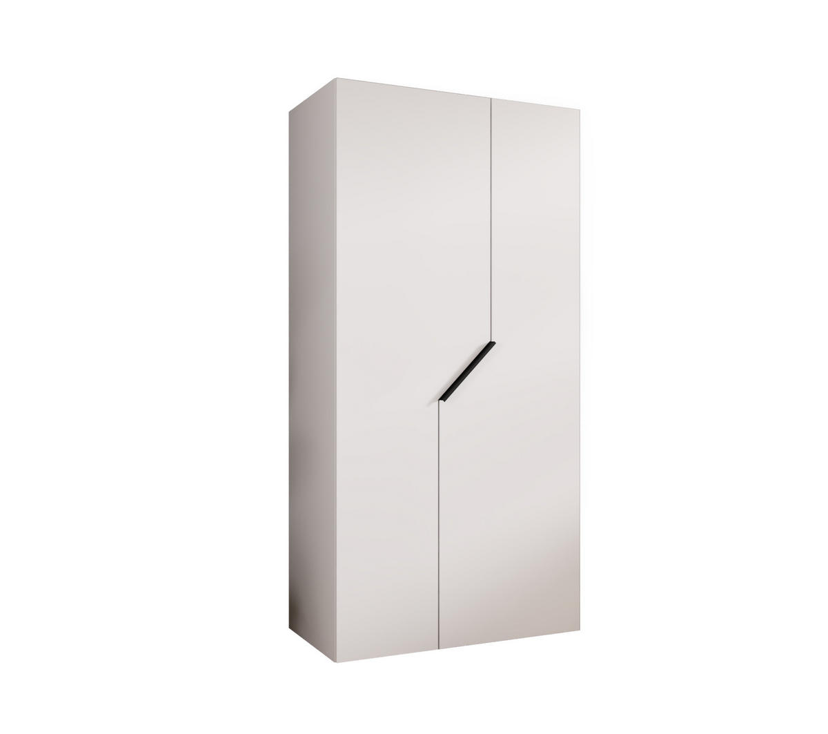 DREHTÜRENSCHRANK 202/100/52 2-türig - Schwarz/Weiß, Holz/Metall (100/202/52cm) - Abiks Möbel