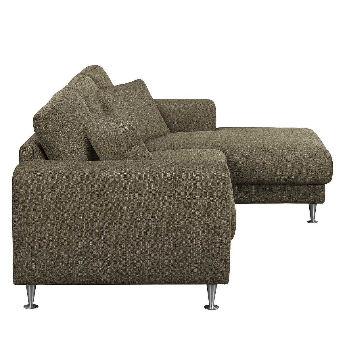 ECKSOFA mit Longchair - Strukturstoff - Beige, Textil (235/150cm) - home24