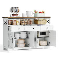 SIDEBOARD 140/35/95 cm braun/weiß aus MDF mit 3 Schubladen - Braun, Holzwerkstoff (140/95/35cm) - OKWISH