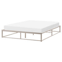 BETT ohne Kopfteil 160/200 cm Eisen Hellbeige Viry - Beige, Metall (160/200cm) - Beliani