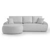 ECKSOFA Teddy L Hellgrau, Bouclé-Stoff, links - Hellgrau/Schwarz, Textil (270/170cm) - Beautysofa