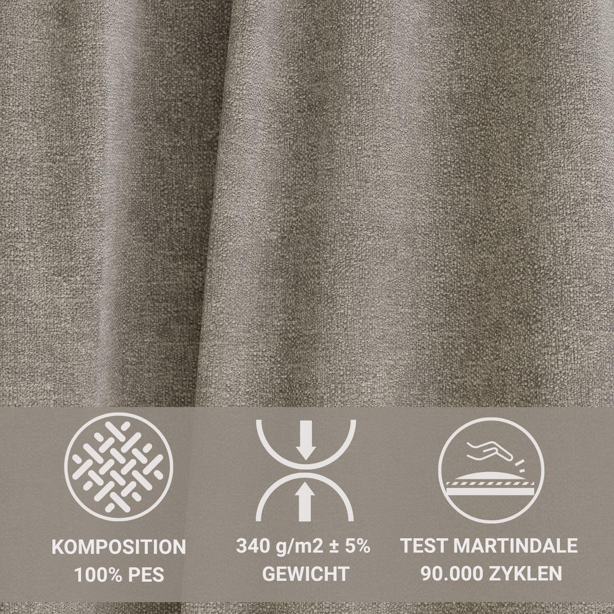 POLSTERBETT Maumere Taupe 160/200 cm im Chenille-Stoff - Taupe/Schwarz, Holz/Holzwerkstoff (160/200cm) - Maison de Reve