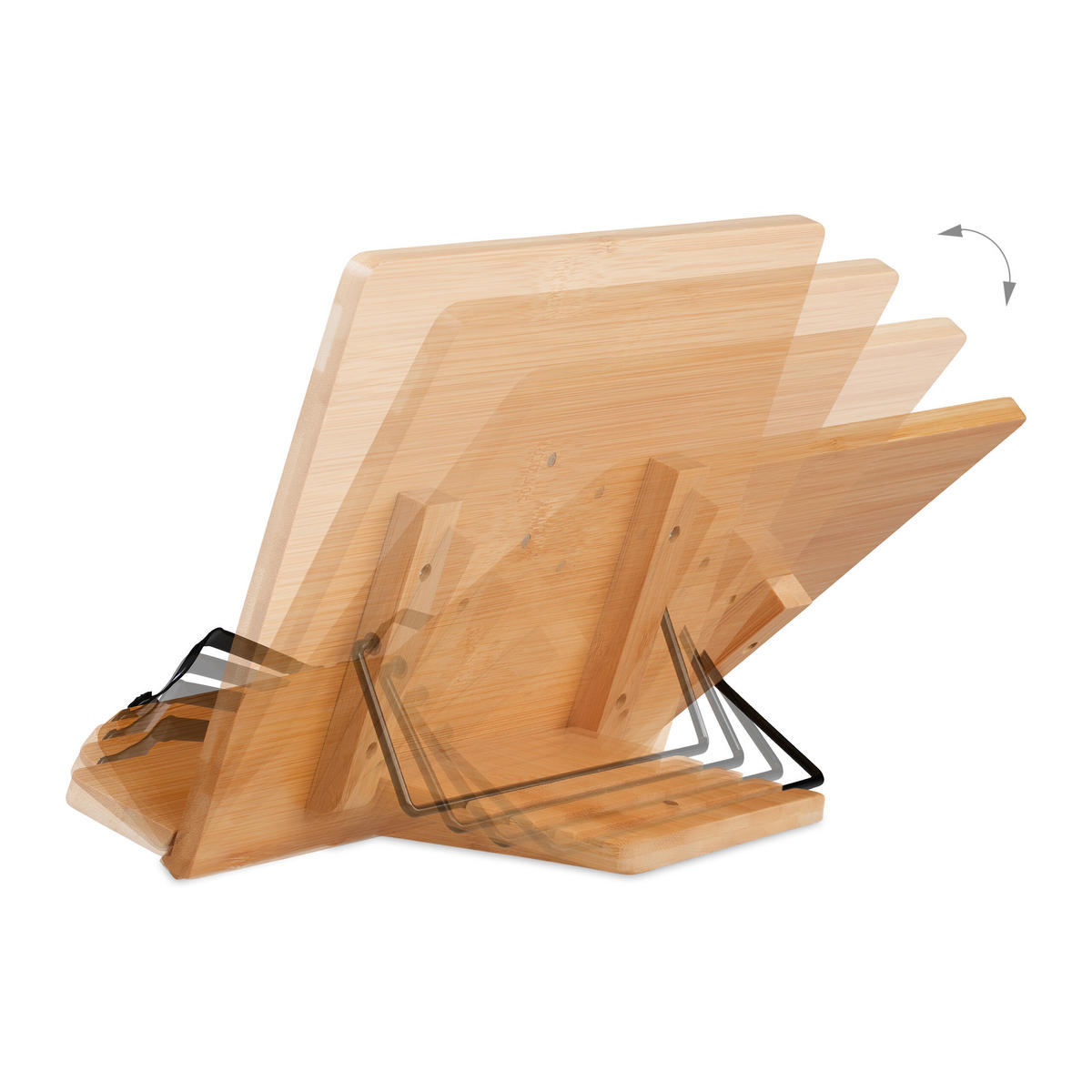 LESESTÄNDER - Hellbraun, Holz/Metall (28/19/17cm) - Relaxdays