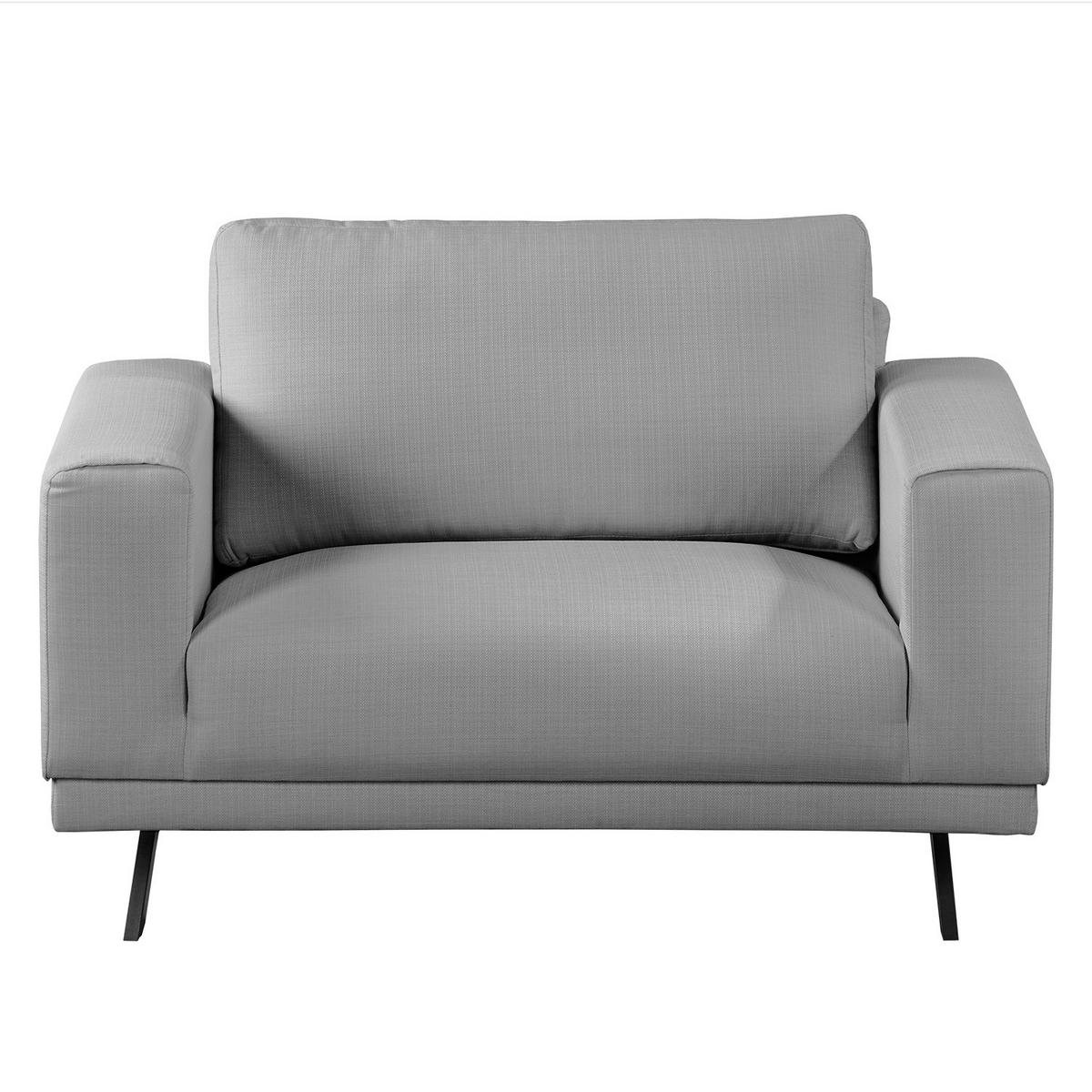 SESSEL - Strukturstoff - Hellgrau, Textil (121/81/89cm) - home24