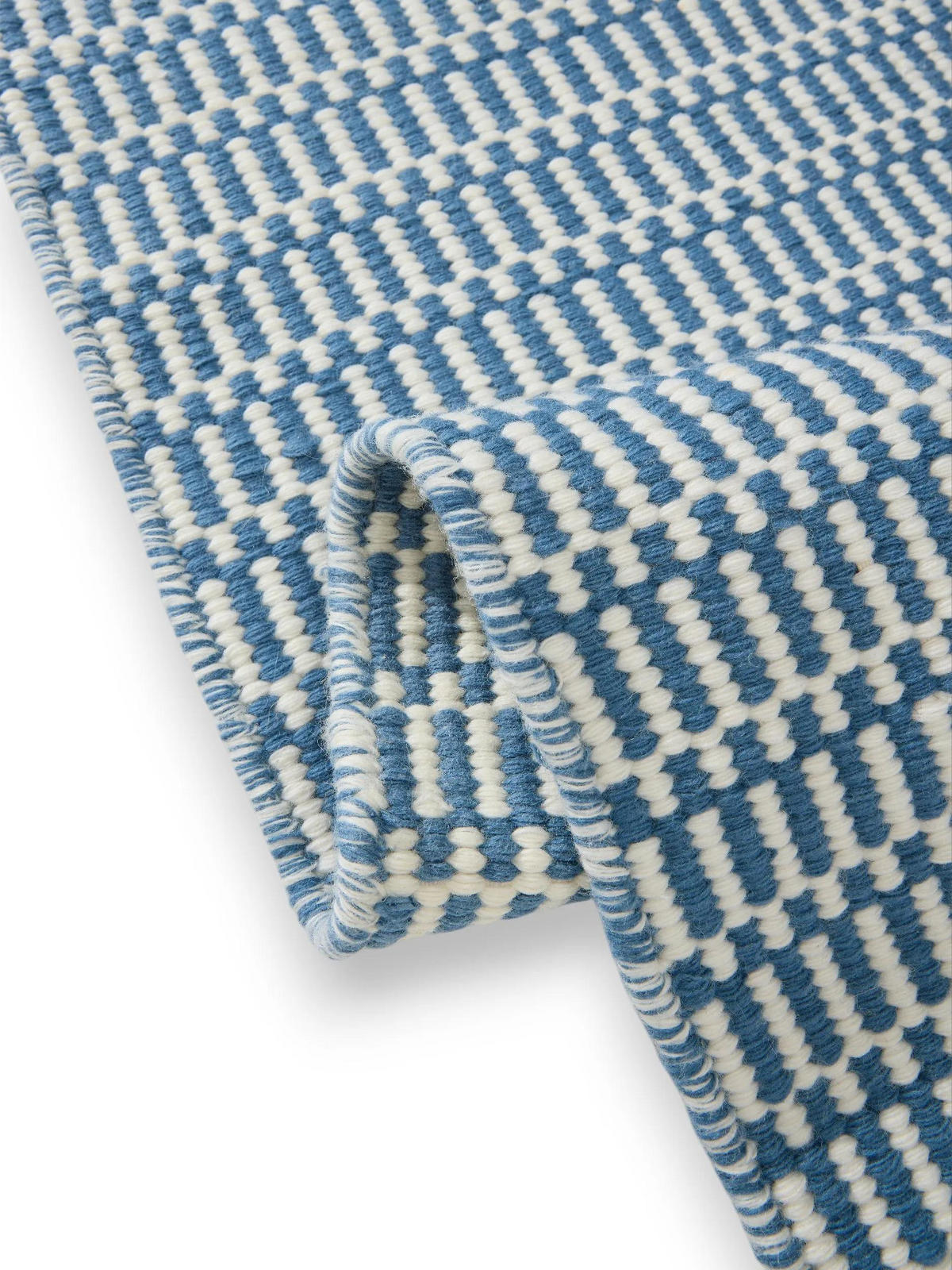 WOLLTEPPICH Laura handgewebt 120/170 cm - Blau, Naturmaterialien/Textil (120/170cm) - benuta Pure