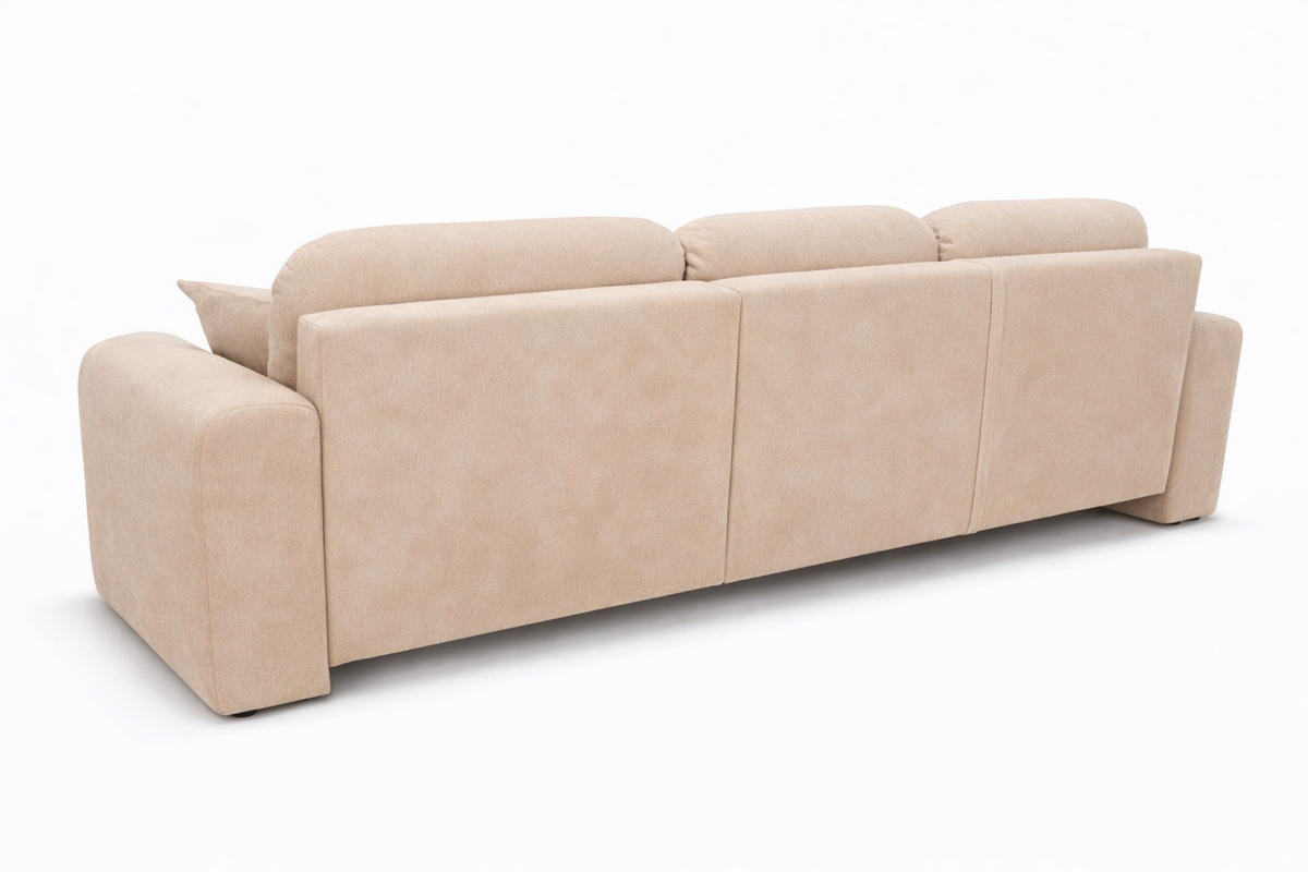 ECKSOFA Mit Schlaffunktion Und Bettkasten, Sofa L-Form Bingo L, Veloursstoff Salvador, Beige, Links - Beige, Holz (250/142cm) - Kaiser Möbel
