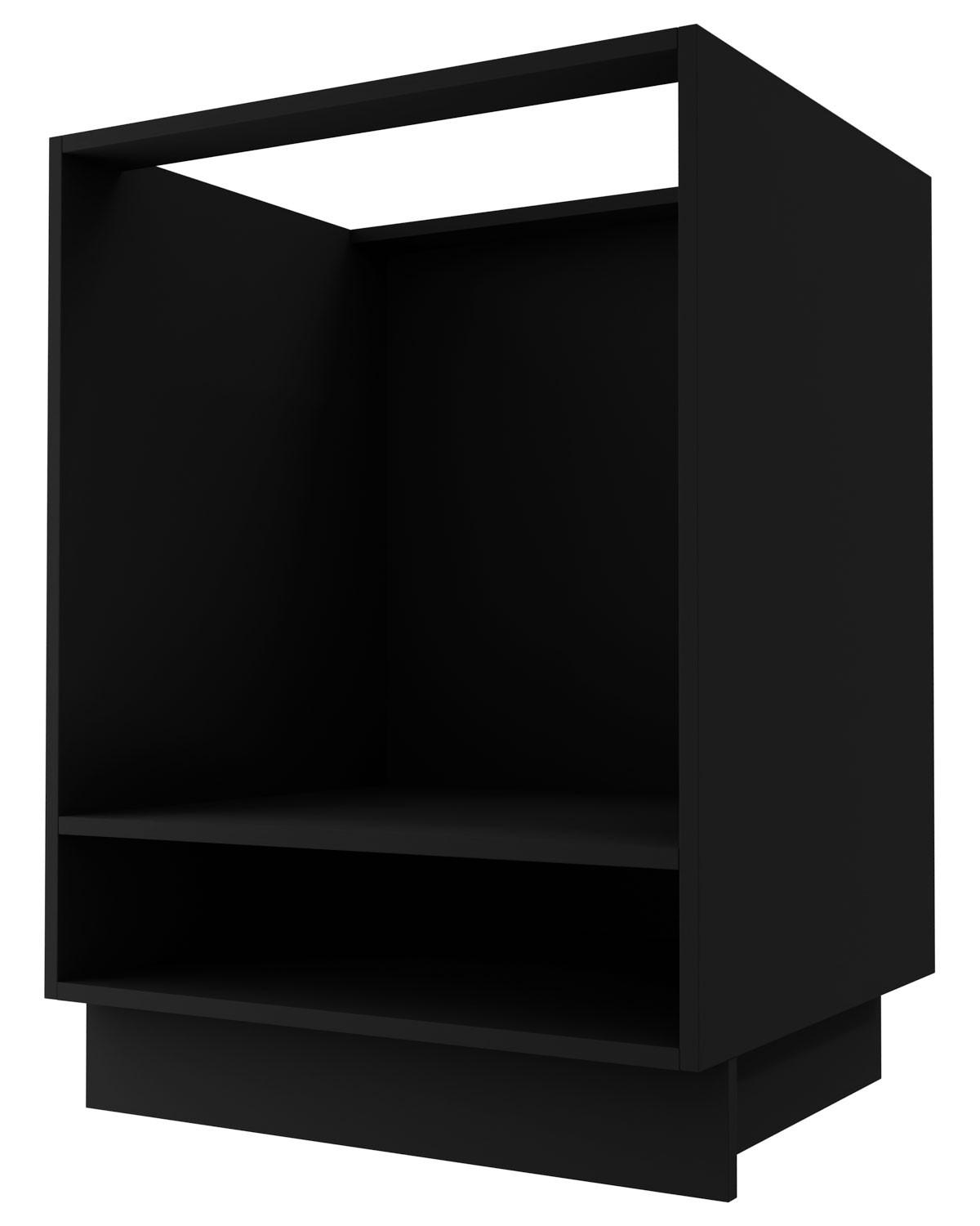 HERDUMBAUSCHRANK Essen D11K/60 Graphit Hochglanz / Schwarz Matt 60 / 50 / 82cm - Schwarz/Graphitfarben, Holz/Holzwerkstoff (60/82/50cm) - Feldmann-Wohnen