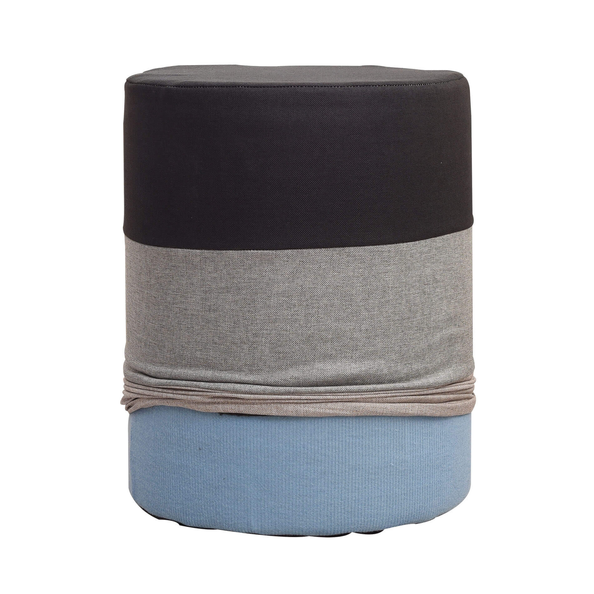 POUF Grau 35/35/45 cm - Weiß, Textil (35/45/35cm) - Mobili Rebecca