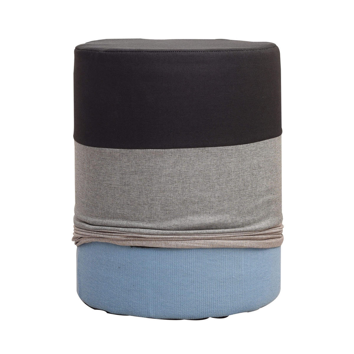 POUF Grau 35/35/45 cm - Weiß, Textil (35/45/35cm) - Mobili Rebecca