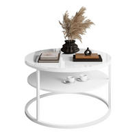 COUCHTISCH CIRI mit Regal Hochglanz - Weiß, Holzwerkstoff (70/70/48.6cm) - Lookway