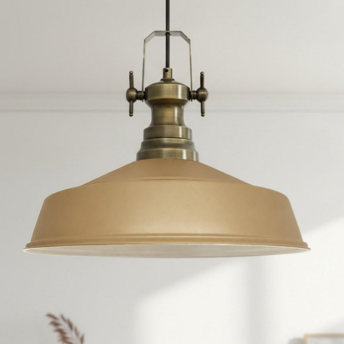 PENDELLEUCHTE Asletl 40/30 cm - Beige, Metall (30/40/34cm) - Bamyum