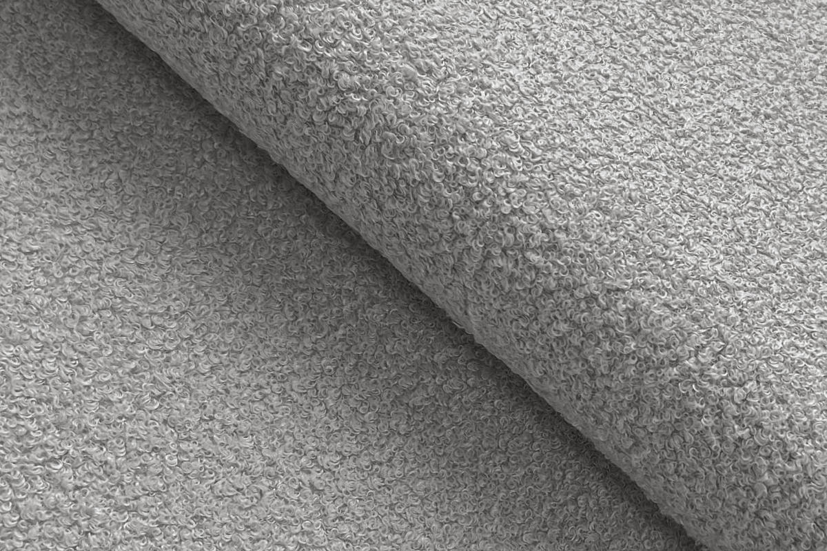 ECKSOFA TAUER 3-Sitzer LINKS, Bouclé-Stoff hellgrau - Schwarz/Grau, Holz/Textil (173/206cm) - Courtois Laville