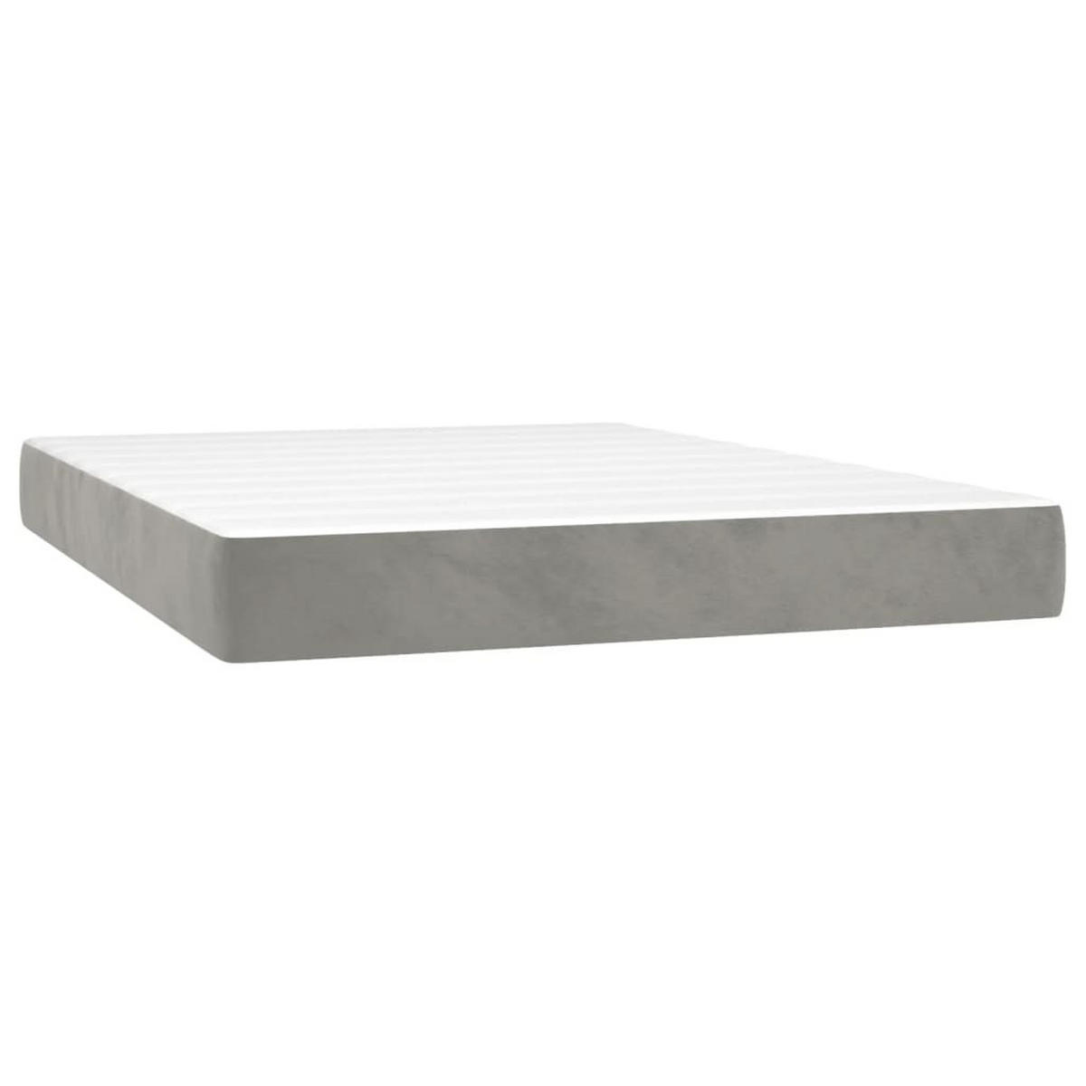BOXSPRINGBETT 140/200 Cm Grau Samt - Grau, Textil (144/203cm) - vidaXL