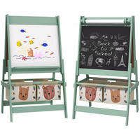 KINDERSTANDTAFEL mit Aufbewahrungskörbe - Grün, Holzwerkstoff (46.5/93/54cm) - AIYAPLAY
