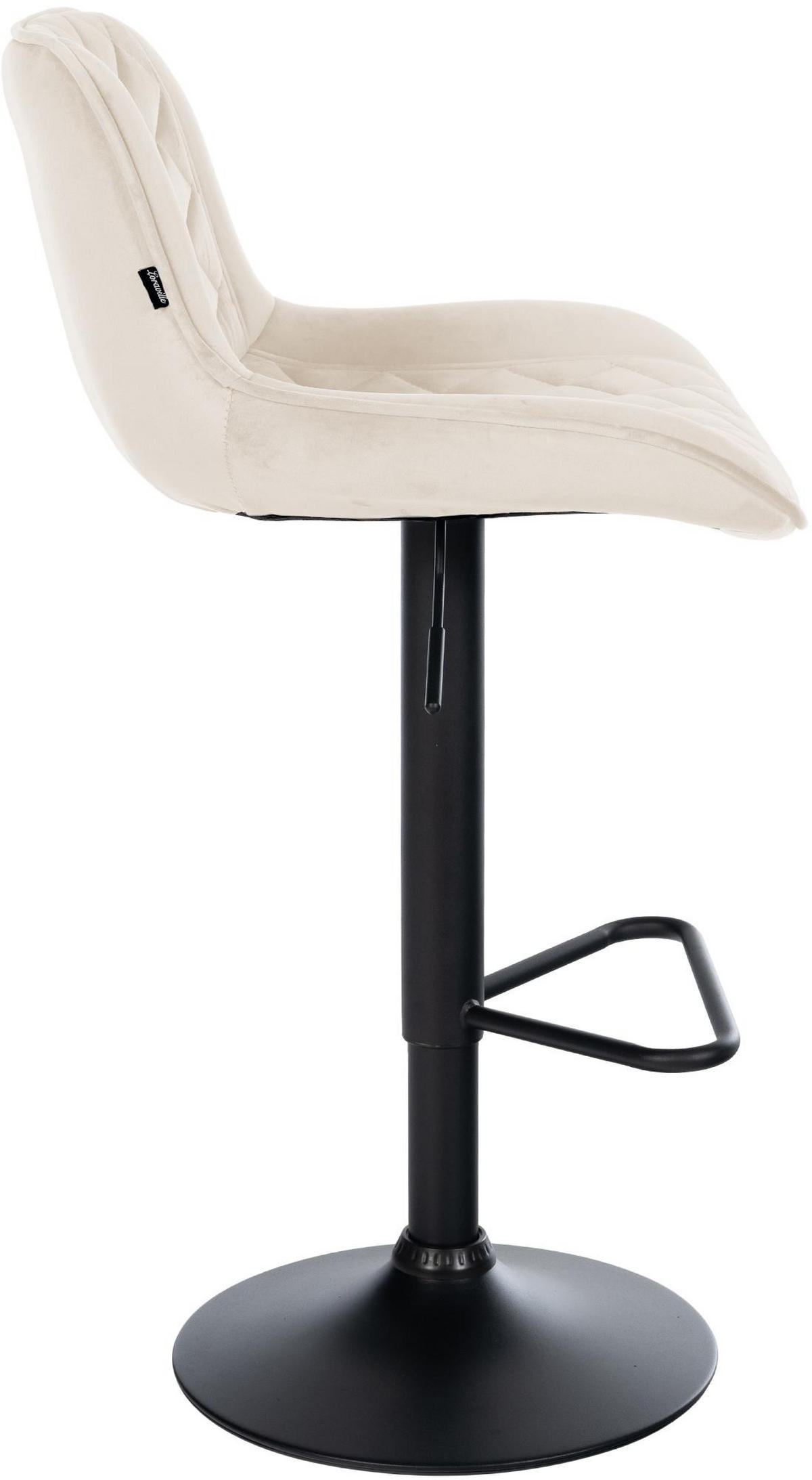 BARHOCKER Samt Creme - Creme/Schwarz, Textil/Metall (50/84/52cm) - CLP