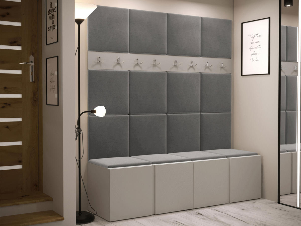 GARDEROBEN-SET Orion V - Kaschmir/Grau, Holzwerkstoff/Kunststoff (168/186/46cm) - MIRJAN24