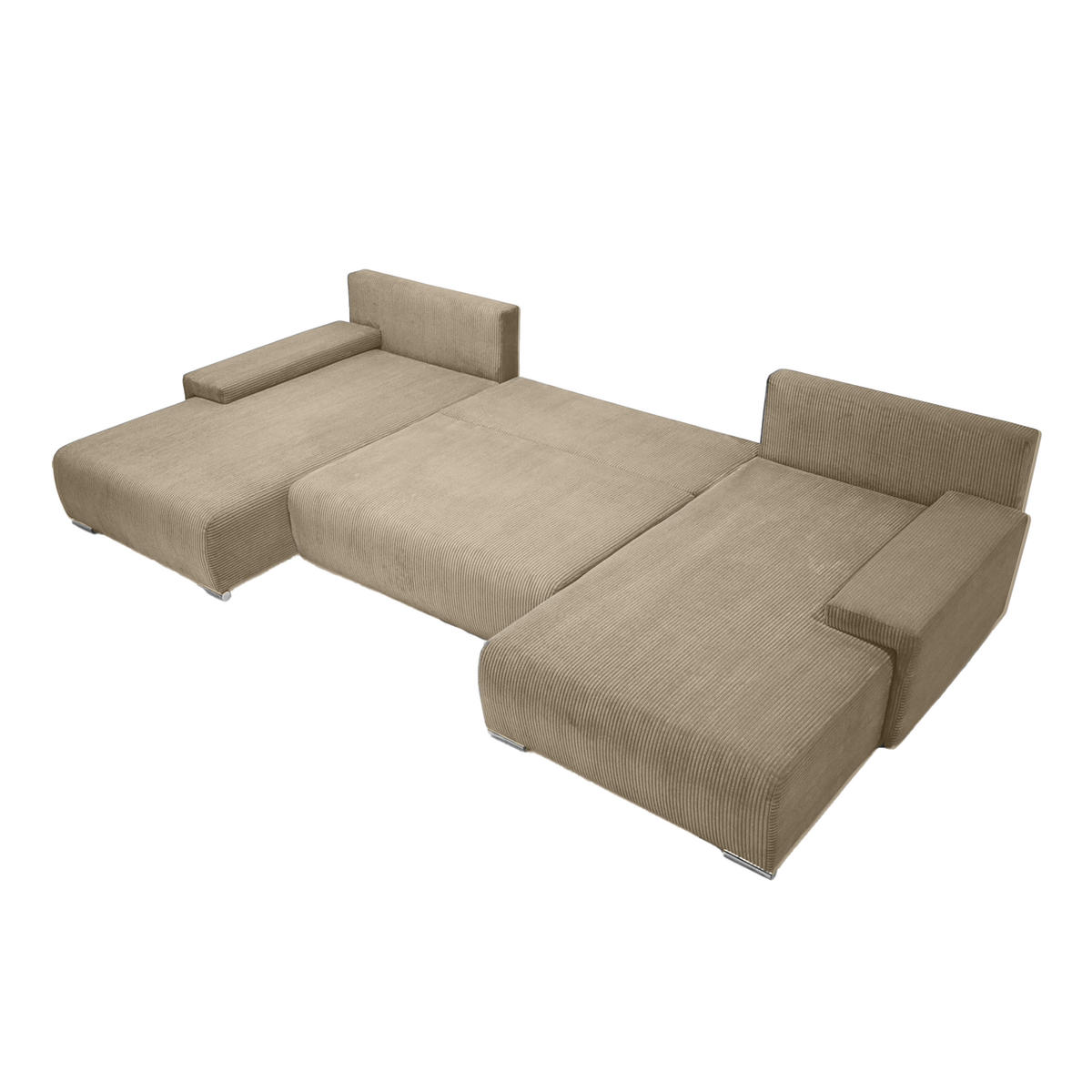 ECKSOFA Trawanga s rozkladací funkcí, béžová - světle hnědá, textil (348/188cm) - Fedve