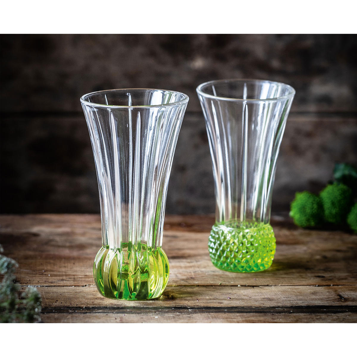 GLASVASE Set Spring Lime 2-tlg., Kristallglas - Transparent, Glas (2.84/5.35/2.8cm) - Nachtmann