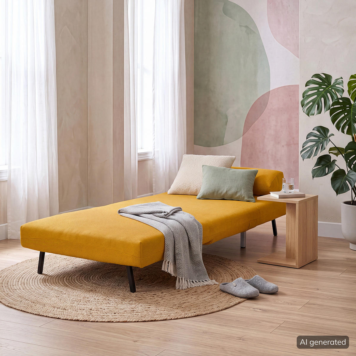 SCHLAFSESSEL - Gelb/Silberfarben, Textil/Metall (92/78/85cm) - home24