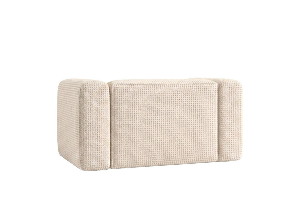 WOHNZIMMERSESSEL aus Chenille-Stoff Cremona, Creme, GRETA - Creme, Holz (137/70/89cm) - Kaiser Möbel