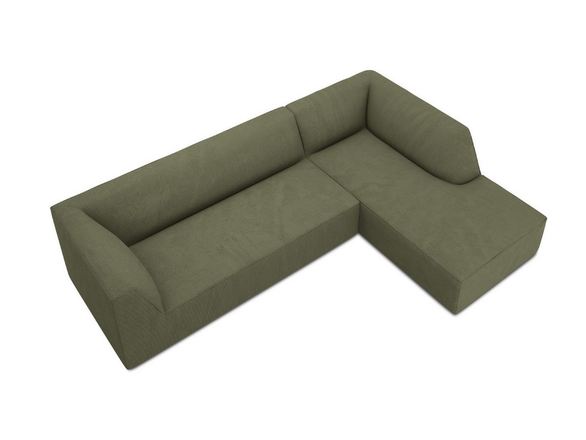ECKSOFA rechts Ruby aus Cord grün 4 Sitzplätze - Grün, Textil (180/273cm) - Micadoni