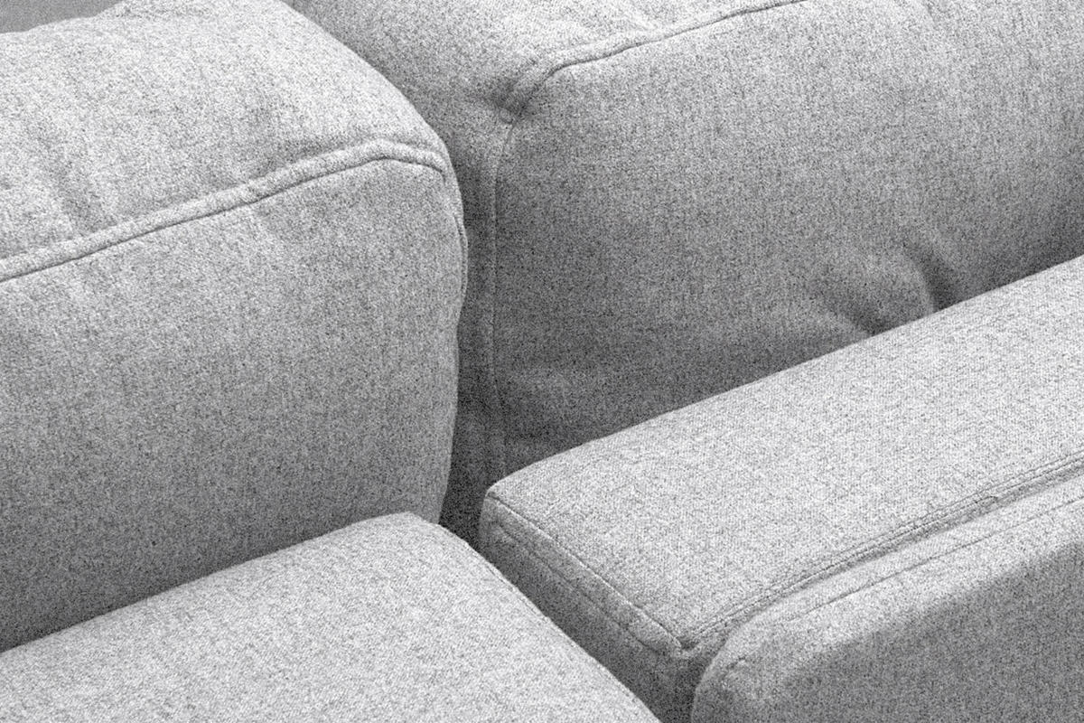ECKSCHLAFSOFA ERISO 3/4 Sitzer und Universalecke mit Ottoman, Strukturstoff, hellgrau - Hellgrau/Braun, Textil (240/183cm) - KONSIMO®